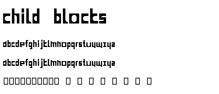 child blocks font